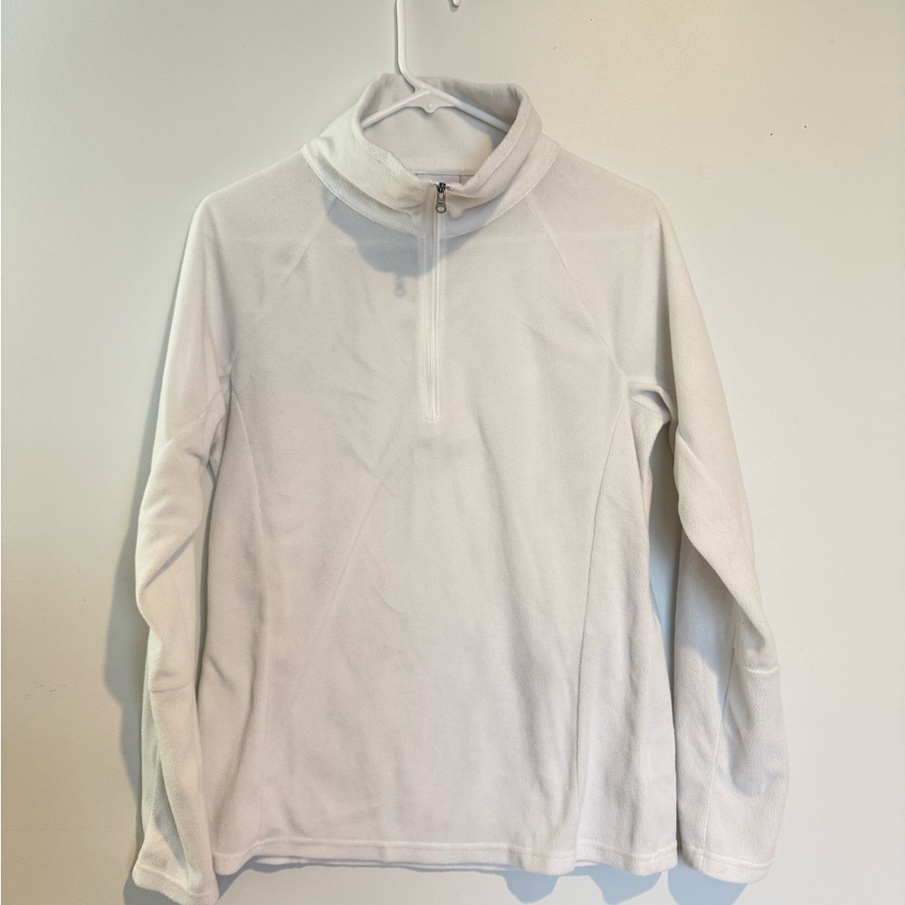 Columbia Fleece White Quarter-Zip Pullover